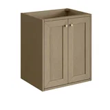 Chianti 24" Single Vanity, Walnut Whisper, Champagne Brass, w/ White Glossy Composite Stone Top