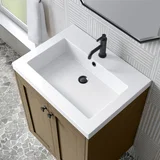 Chianti 24" Single Vanity, Walnut Whisper, Matte Black, w/ White Glossy Composite Stone Top