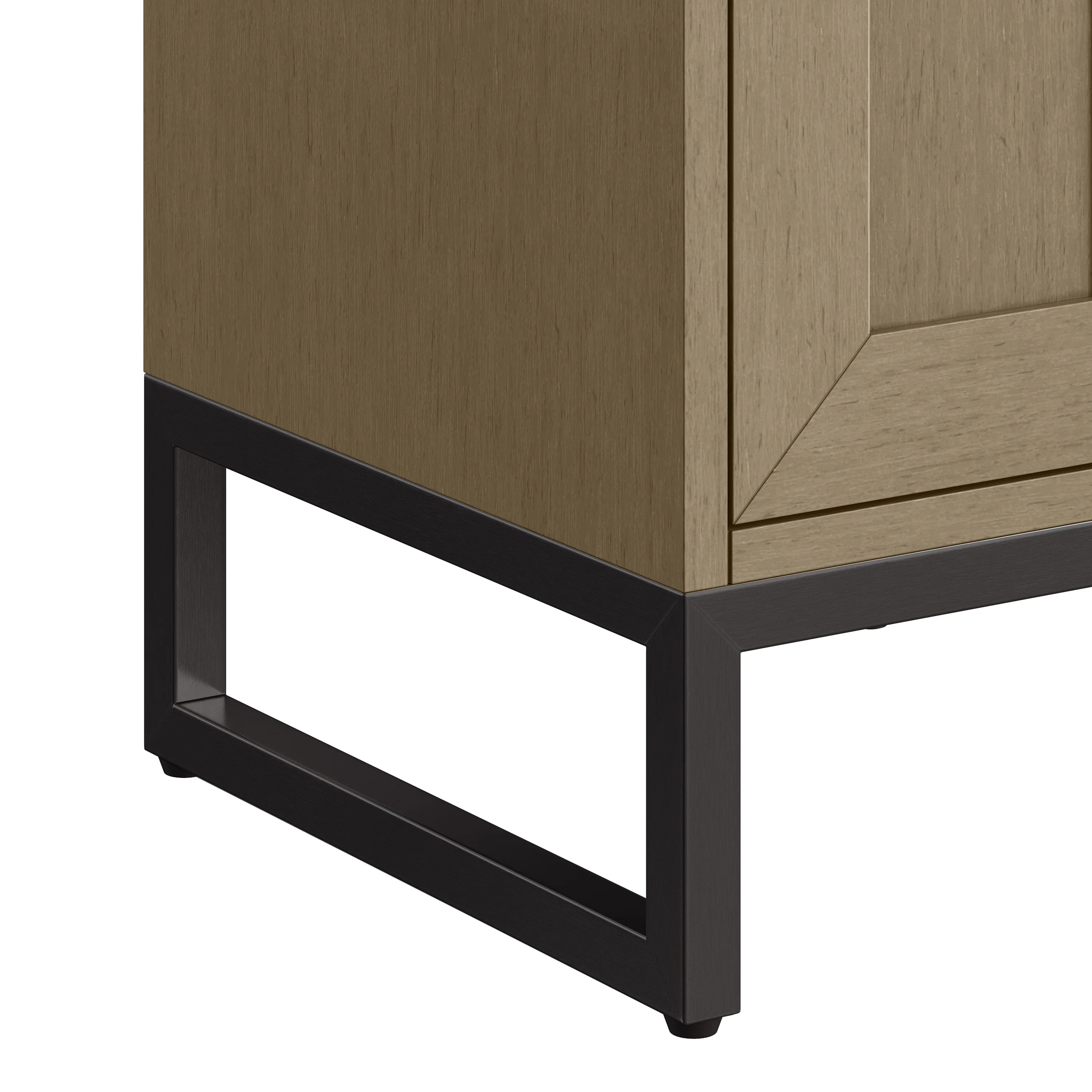 Chianti 24" Single Vanity, Walnut Whisper, Matte Black, w/ White Glossy Composite Stone Top