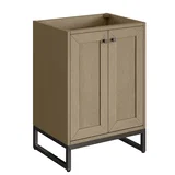 Chianti 24" Single Vanity, Walnut Whisper, Matte Black, w/ White Glossy Composite Stone Top