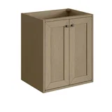 Chianti 24" Single Vanity, Walnut Whisper, Matte Black, w/ White Glossy Composite Stone Top