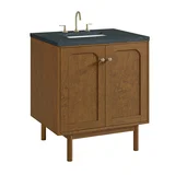 Laurent 30" Single Vanity, Honey Oak w/ 3 CM Charcoal Soapstone Silestone Top
