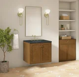 Laurent 30" Single Vanity, Honey Oak w/ 3 CM Charcoal Soapstone Silestone Top