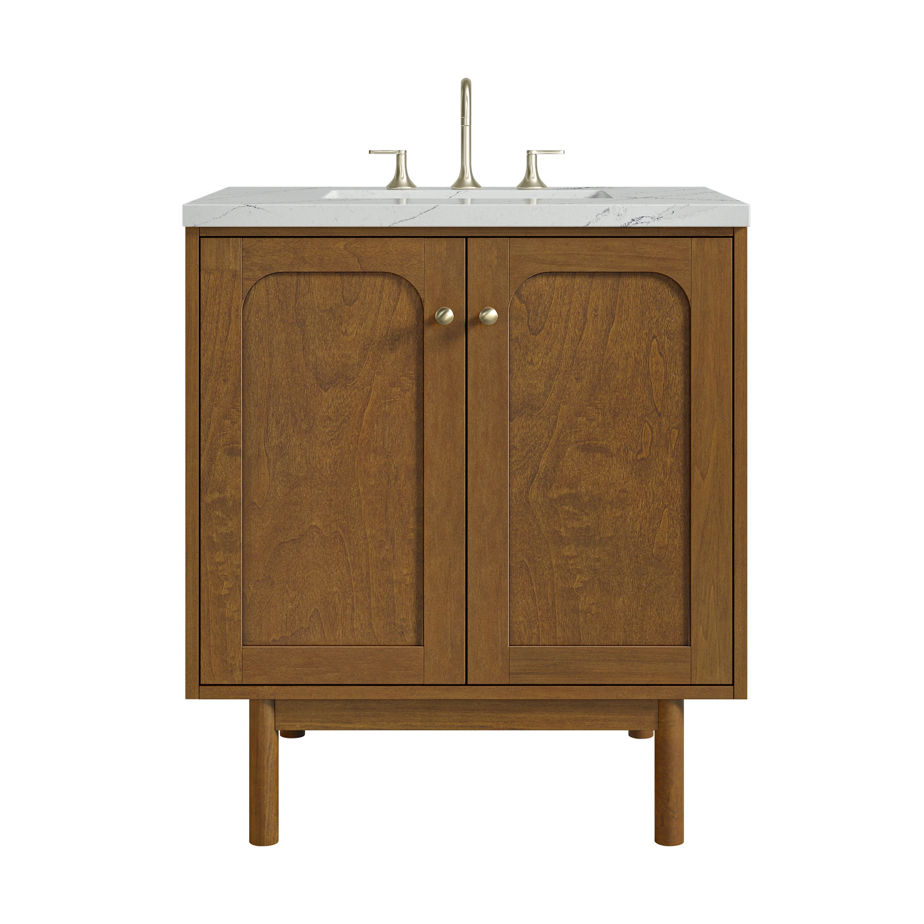Laurent 30" Single Vanity, Honey Oak w/ 3 CM Ethereal Noctis Silestone Top