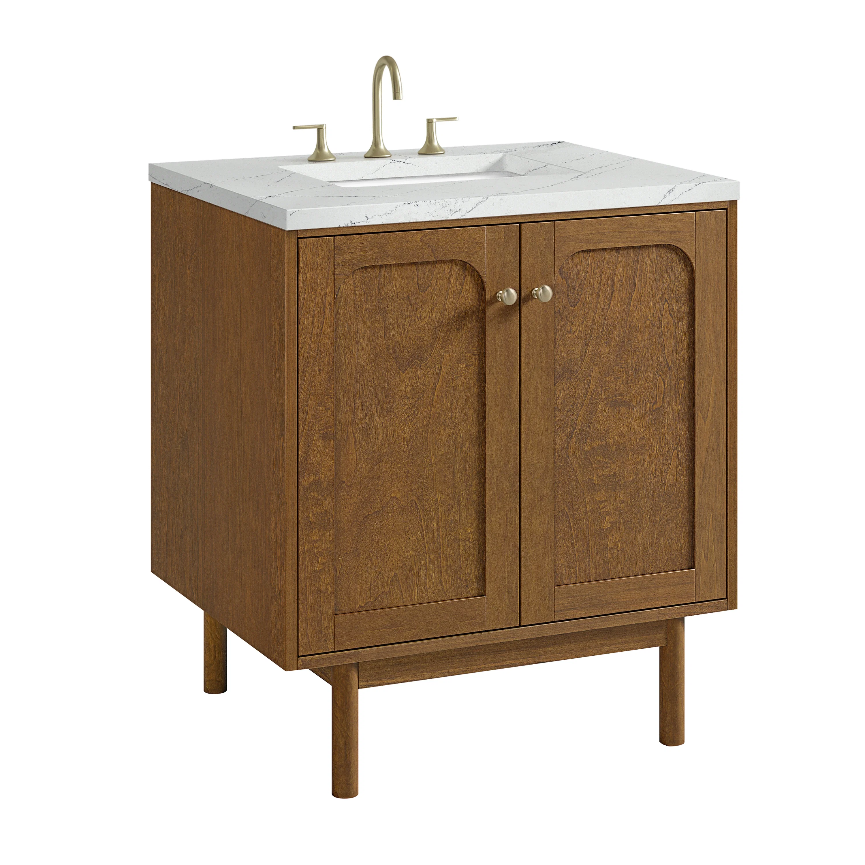 Laurent 30" Single Vanity, Honey Oak w/ 3 CM Ethereal Noctis Silestone Top
