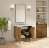 Laurent 30" Single Vanity, Honey Oak w/ 3 CM Ethereal Noctis Silestone Top