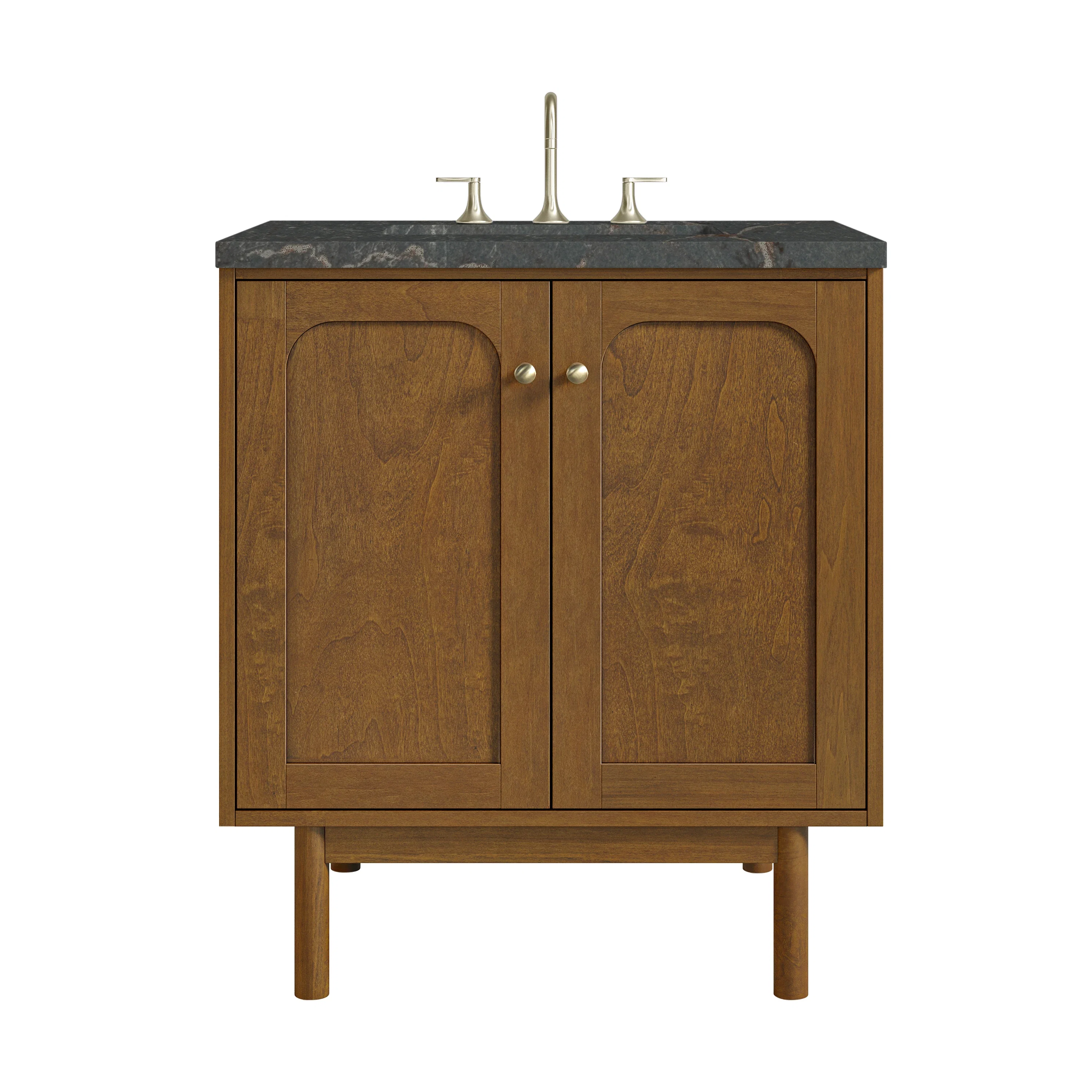 Laurent 30" Single Vanity, Honey Oak w/ 3 CM Parisien Bleu Silestone Top