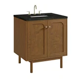 Laurent 30" Single Vanity, Honey Oak w/ 3 CM Parisien Bleu Silestone Top