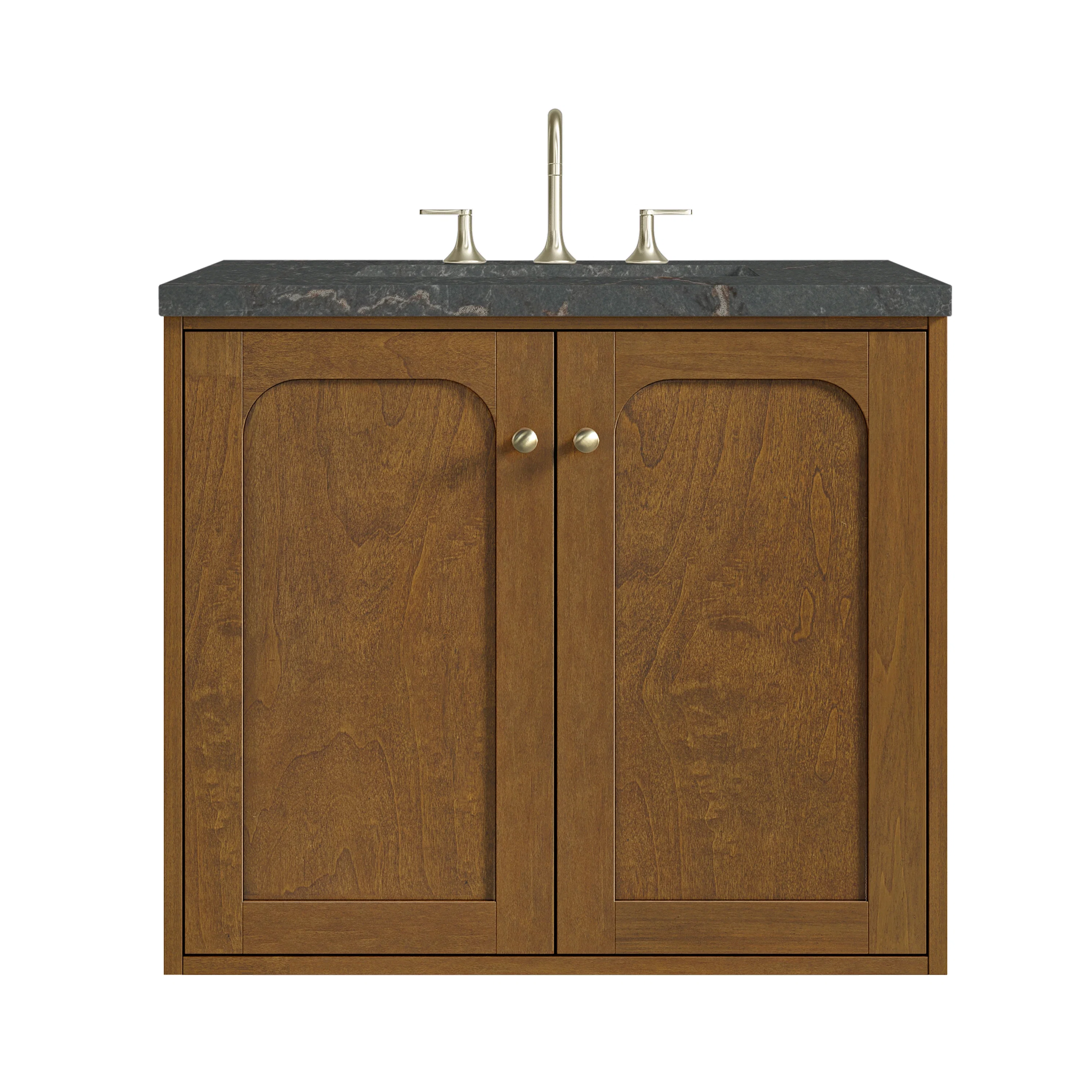Laurent 30" Single Vanity, Honey Oak w/ 3 CM Parisien Bleu Silestone Top