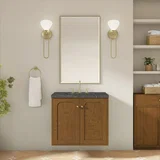 Laurent 30" Single Vanity, Honey Oak w/ 3 CM Parisien Bleu Silestone Top