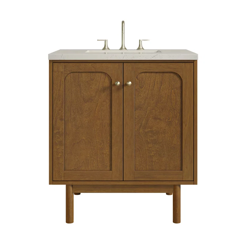 Laurent 30" Single Vanity, Honey Oak w/ 3 CM Siberian Silestone Top