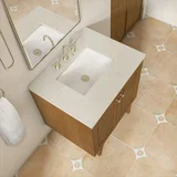 Laurent 30" Single Vanity, Honey Oak w/ 3 CM Siberian Silestone Top