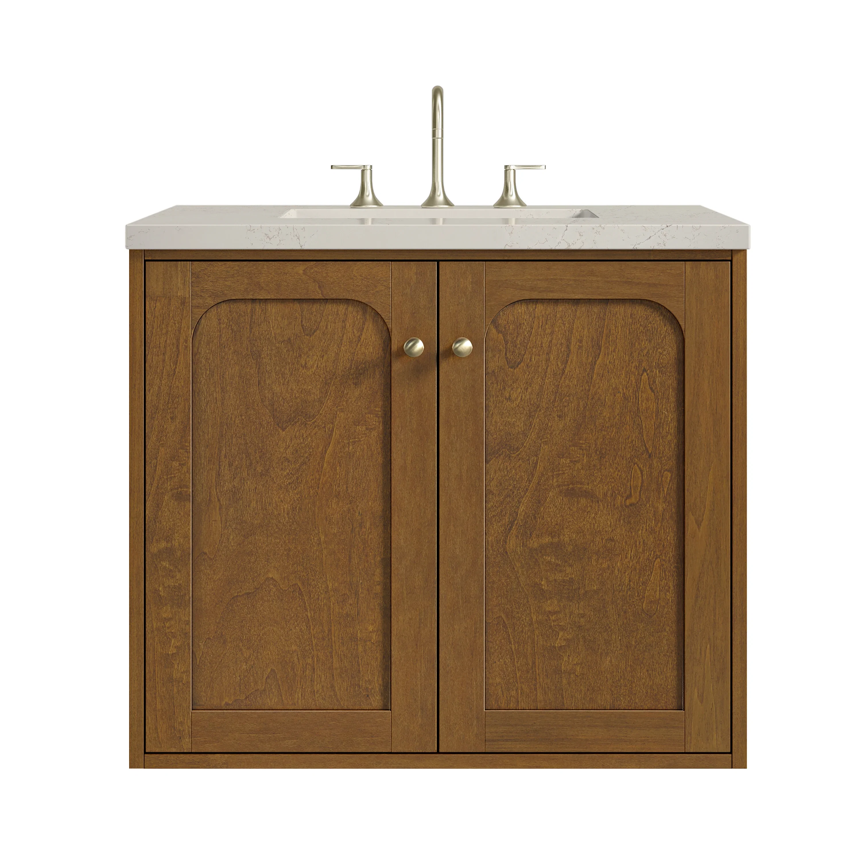 Laurent 30" Single Vanity, Honey Oak w/ 3 CM Siberian Silestone Top