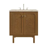 Laurent 30" Single Vanity, Honey Oak w/ 3 CM Tajnar Eclos Top