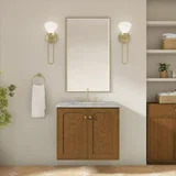 Laurent 30" Single Vanity, Honey Oak w/ 3 CM Victorian Silver Silestone Top
