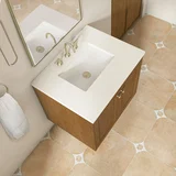 Laurent 30" Single Vanity, Honey Oak w/ 3 CM White Zeus Silestone Top