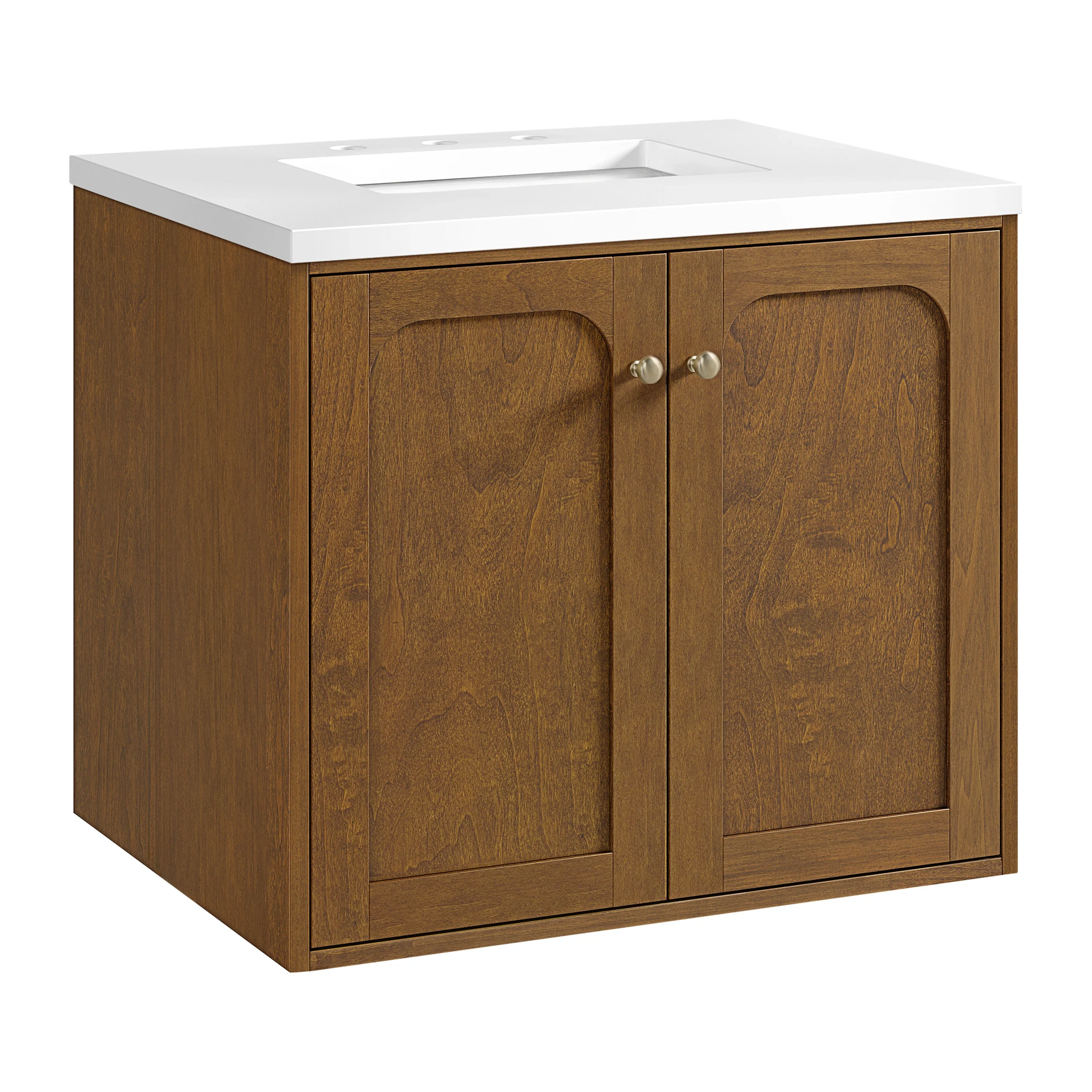 Laurent 30" Single Vanity, Honey Oak w/ 3 CM White Zeus Silestone Top