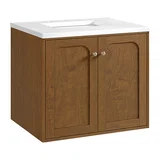 Laurent 30" Single Vanity, Honey Oak w/ 3 CM White Zeus Silestone Top