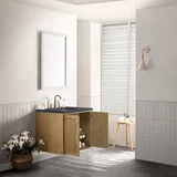 Laurent 30" Single Vanity, Light Natural Oak w/ 3 CM Charcoal Soapstone Top