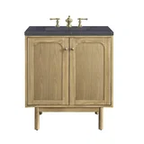 Laurent 30" Single Vanity, Light Natural Oak w/ 3 CM Charcoal Soapstone Top