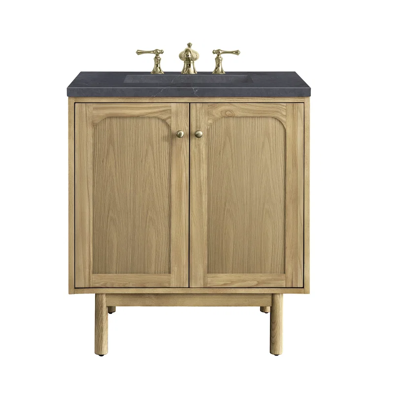 Laurent 30" Single Vanity, Light Natural Oak w/ 3 CM Charcoal Soapstone Top