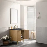 Laurent 30" Single Vanity, Light Natural Oak w/ 3 CM Charcoal Soapstone Top