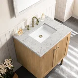 Laurent 30" Single Vanity, Light Natural Oak w/ 3 CM Eternal Jasmine Pearl Top