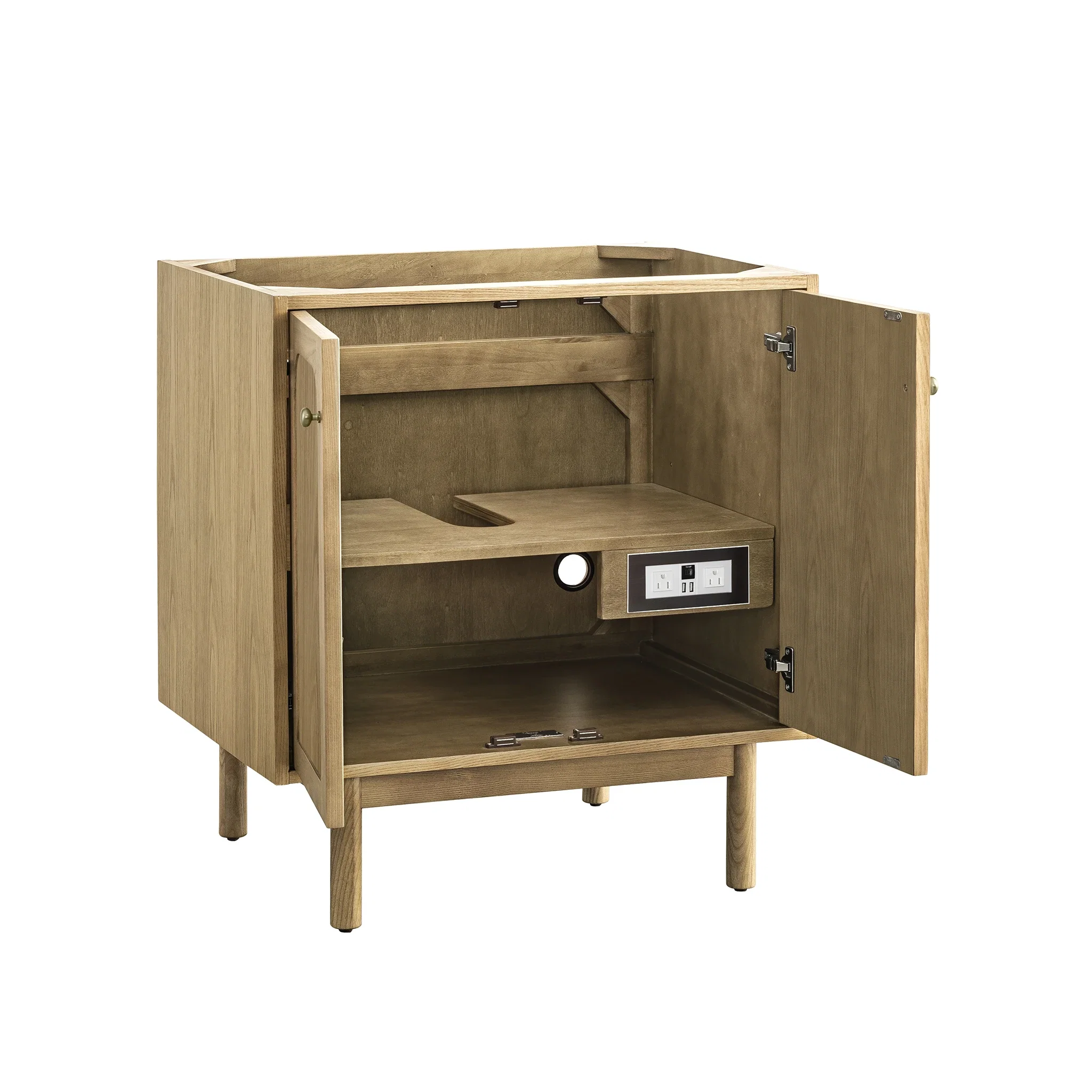 Laurent 30" Single Vanity, Light Natural Oak w/ 3 CM Eternal Jasmine Pearl Top
