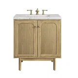 Laurent 30" Single Vanity, Light Natural Oak w/ 3 CM Eternal Jasmine Pearl Top