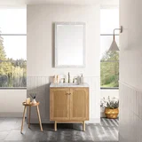 Laurent 30" Single Vanity, Light Natural Oak w/ 3 CM Eternal Jasmine Pearl Top