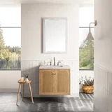 Laurent 30" Single Vanity, Light Natural Oak w/ 3 CM Eternal Jasmine Pearl Top