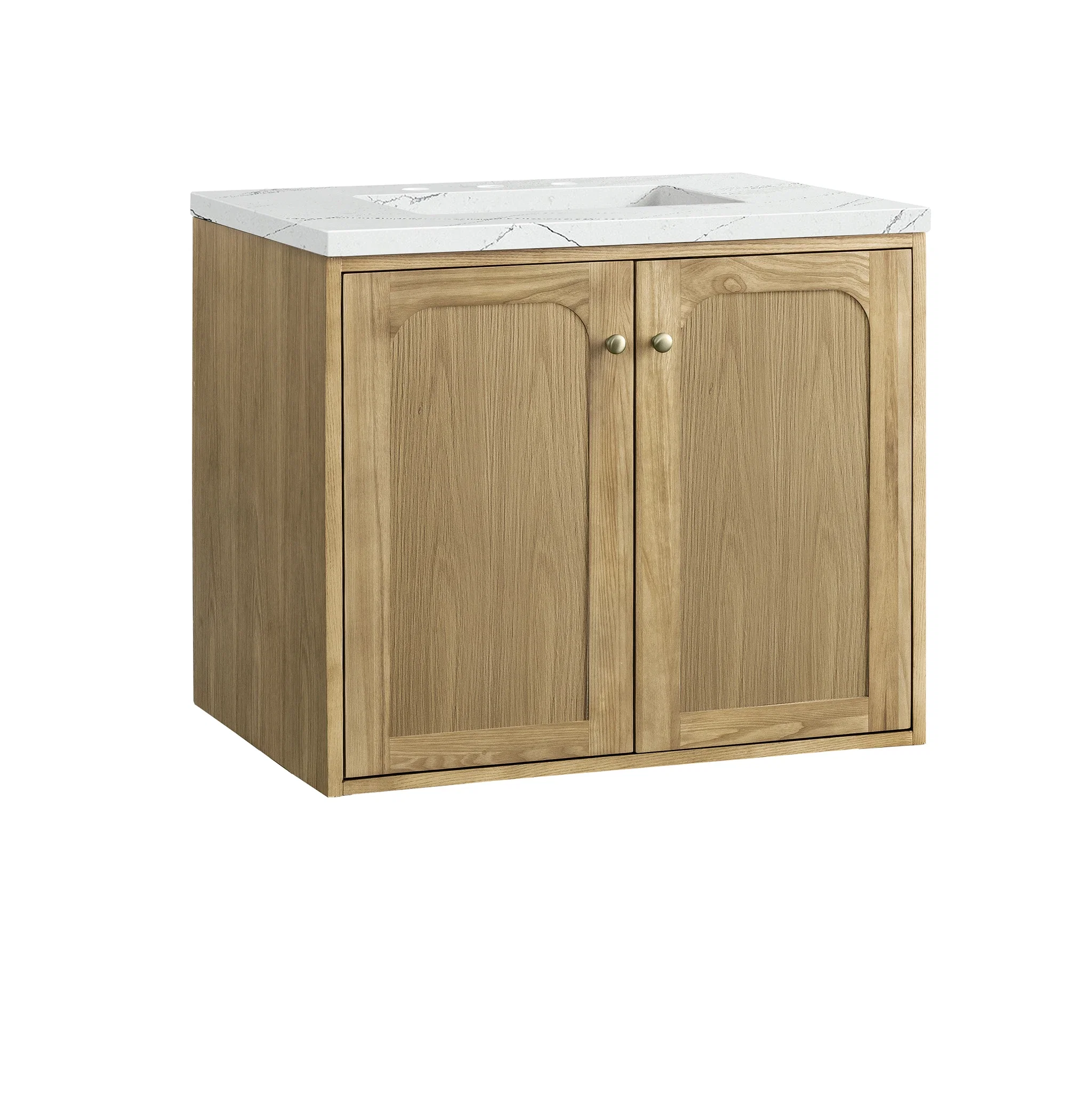 Laurent 30" Single Vanity, Light Natural Oak w/ 3 CM Ethereal Noctis Top