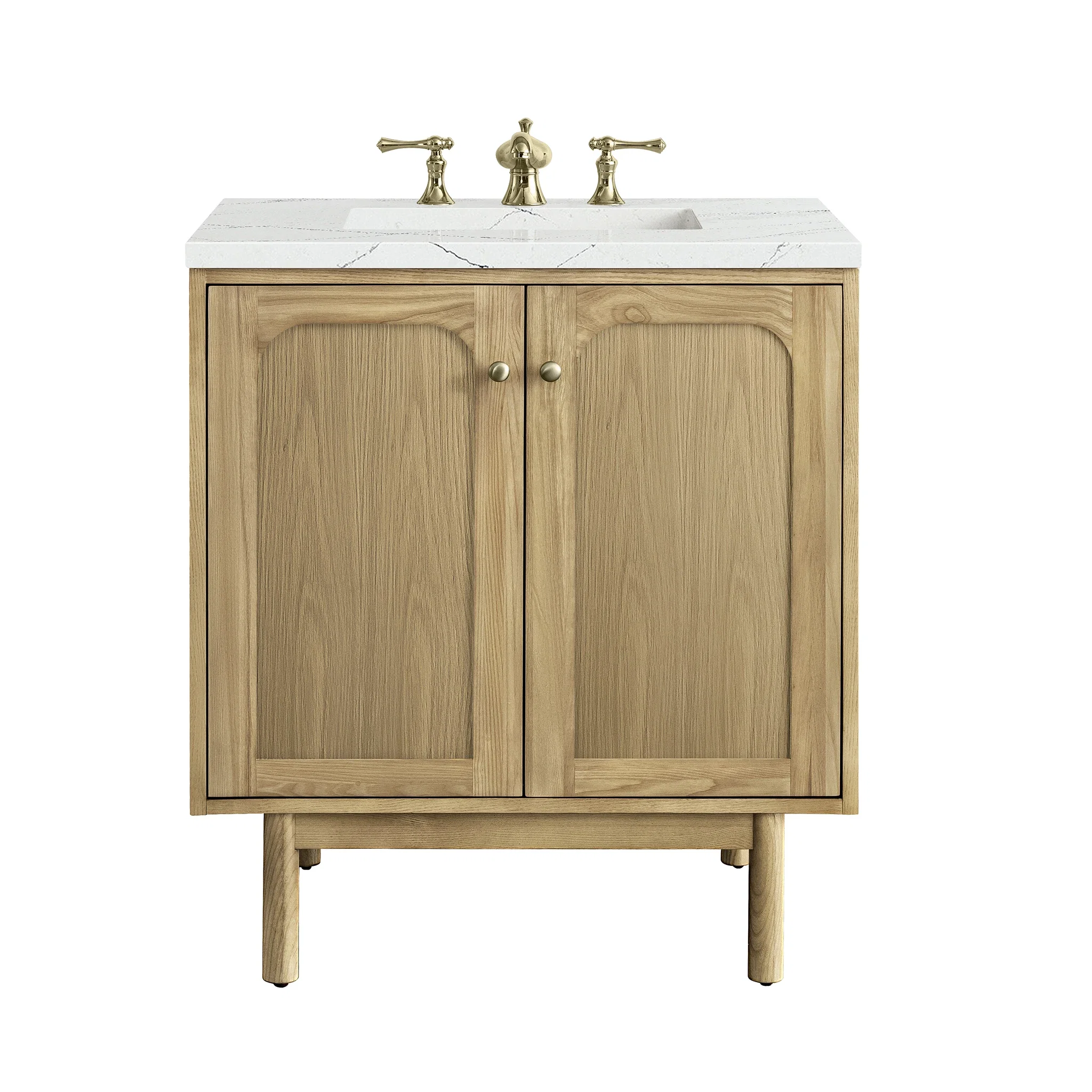 Laurent 30" Single Vanity, Light Natural Oak w/ 3 CM Ethereal Noctis Top