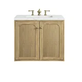 Laurent 30" Single Vanity, Light Natural Oak w/ 3 CM Ethereal Noctis Top