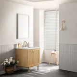 Laurent 30" Single Vanity, Light Natural Oak w/ 3 CM Ethereal Noctis Top