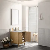 Laurent 30" Single Vanity, Light Natural Oak w/ 3 CM Ethereal Noctis Top