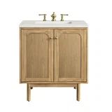 Laurent 30" Single Vanity, Light Natural Oak w/ 3 CM Lime Delight Top