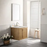 Laurent 30" Single Vanity, Light Natural Oak w/ 3 CM Lime Delight Top