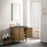 Laurent 30" Single Vanity, Light Natural Oak w/ 3 CM Parisien Bleu Top