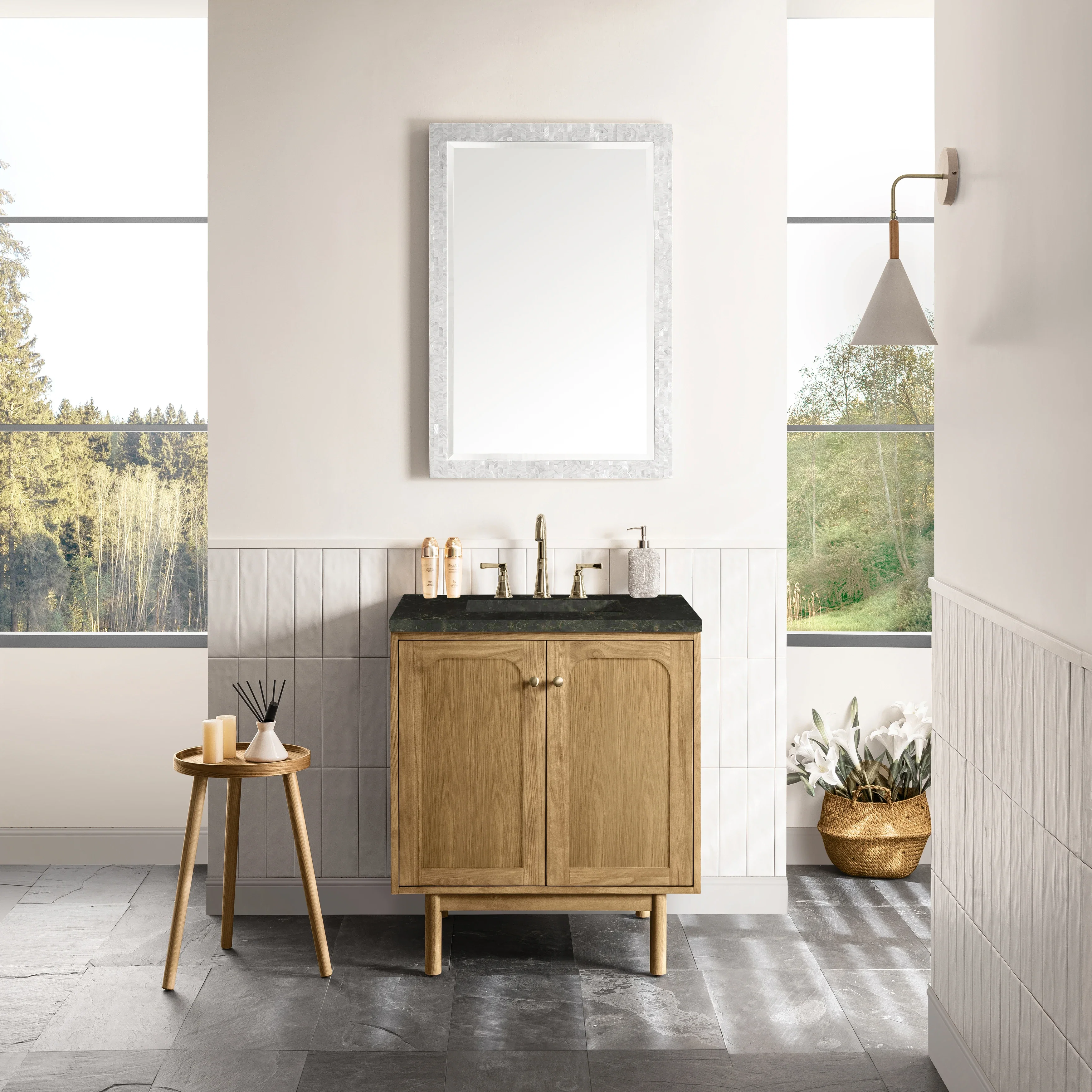 Laurent 30" Single Vanity, Light Natural Oak, w/ 3 CM Phantome Eclos Top