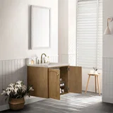 Laurent 30" Single Vanity, Light Natural Oak, w/ 3 CM Siberian Silestone Top