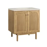 Laurent 30" Single Vanity, Light Natural Oak, w/ 3 CM Siberian Silestone Top