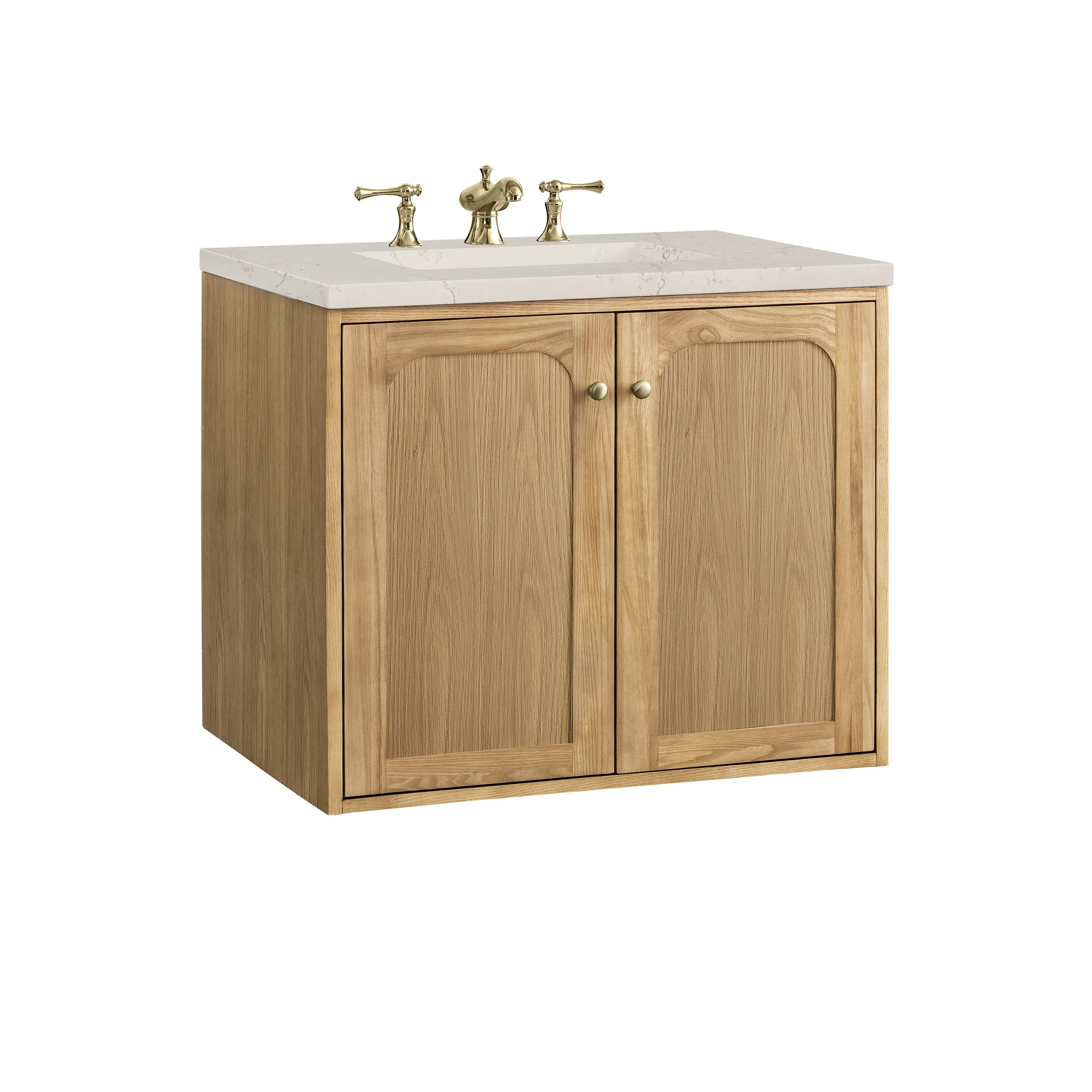 Laurent 30" Single Vanity, Light Natural Oak, w/ 3 CM Siberian Silestone Top