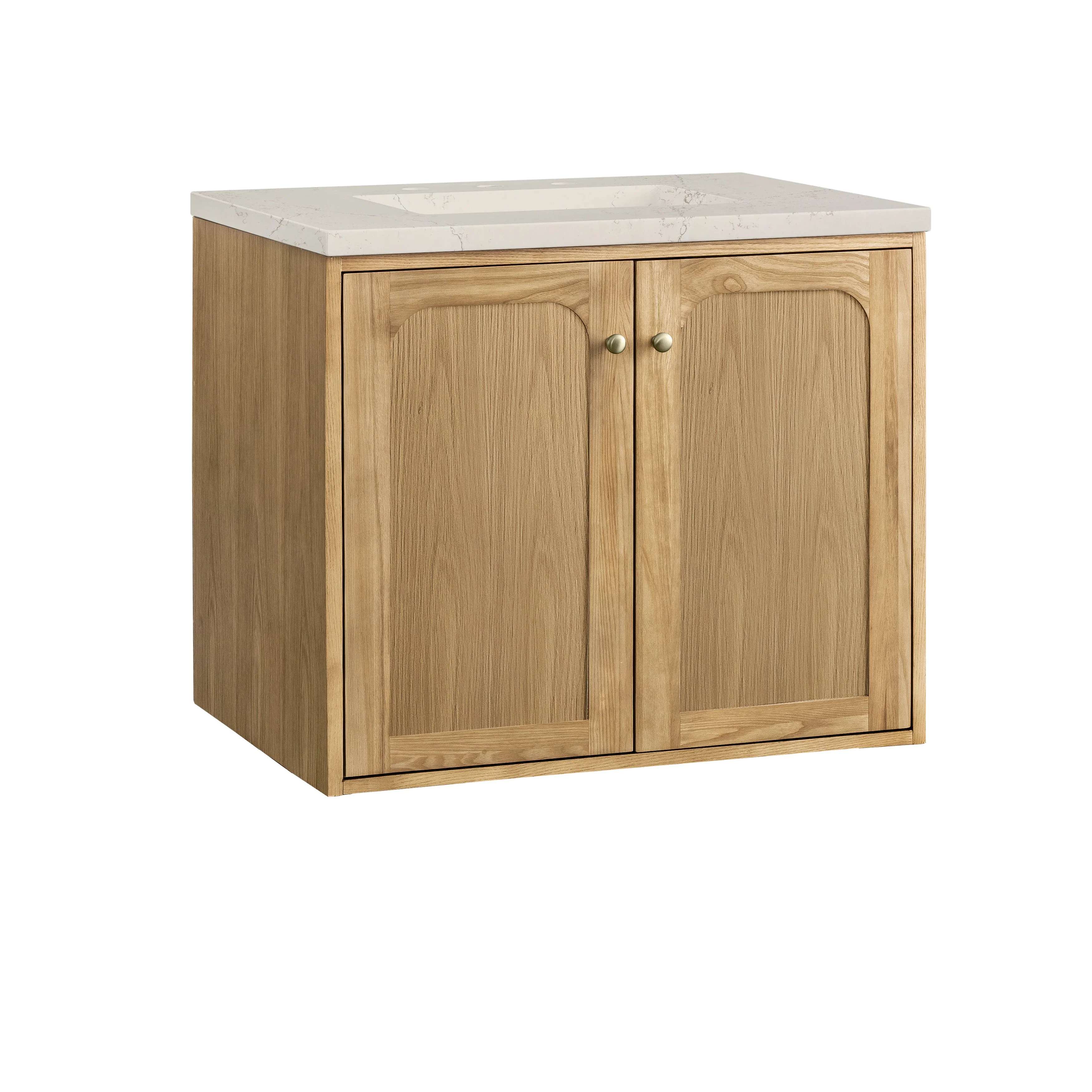 Laurent 30" Single Vanity, Light Natural Oak, w/ 3 CM Siberian Silestone Top