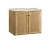 Laurent 30" Single Vanity, Light Natural Oak, w/ 3 CM Siberian Silestone Top