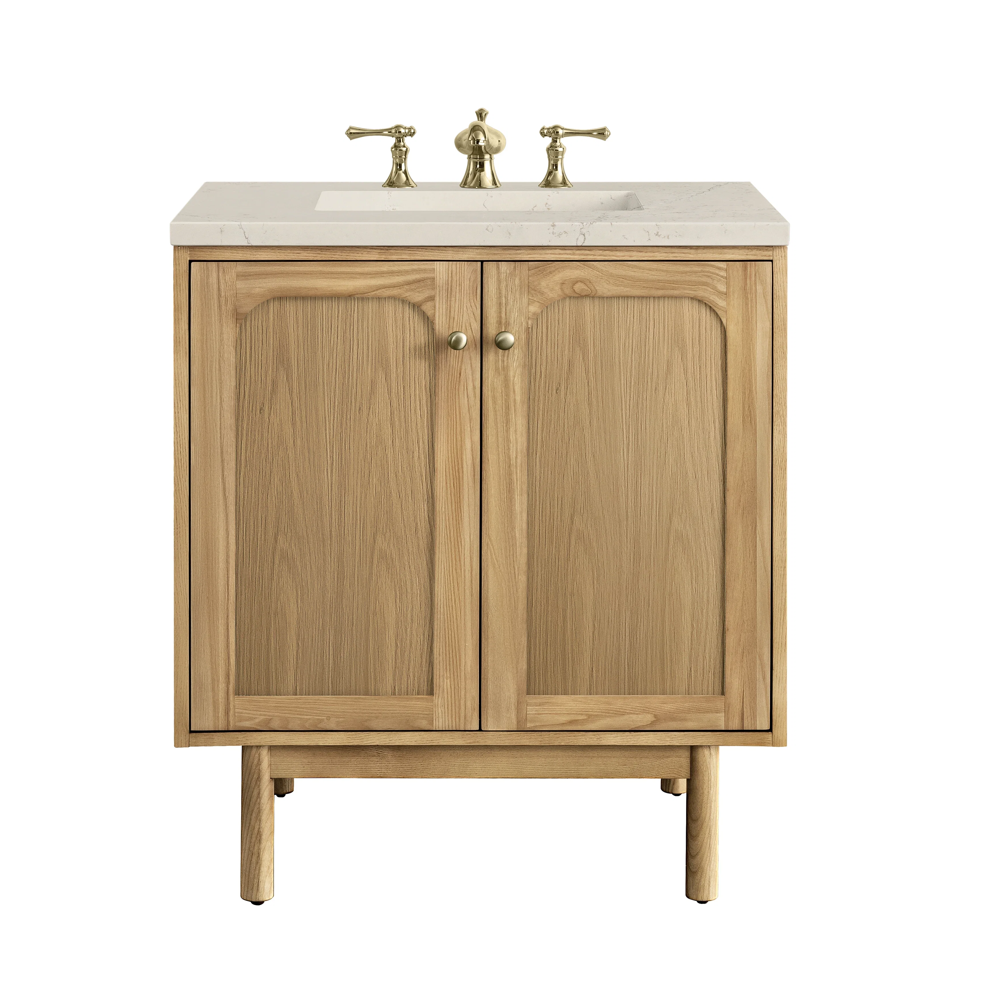 Laurent 30" Single Vanity, Light Natural Oak, w/ 3 CM Siberian Silestone Top