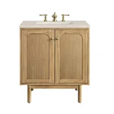 Laurent 30" Single Vanity, Light Natural Oak, w/ 3 CM Siberian Silestone Top