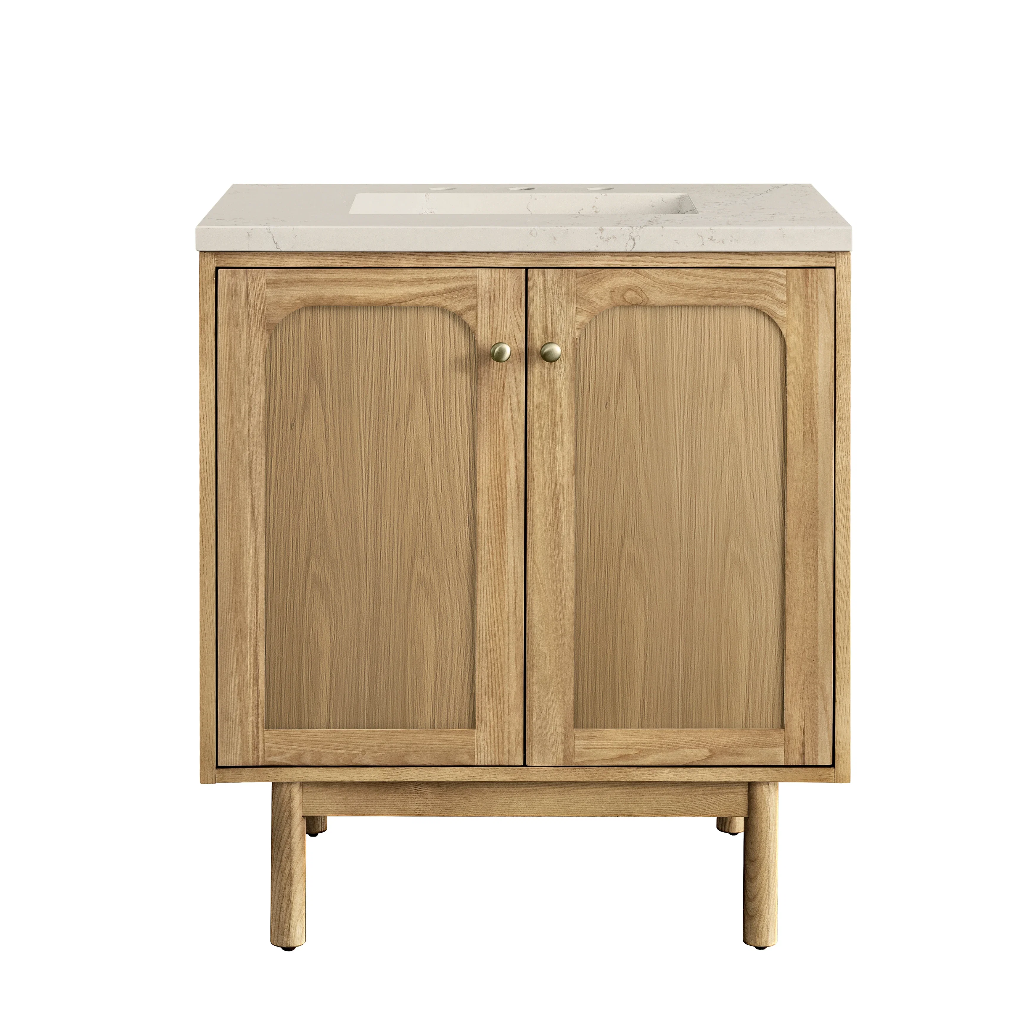 Laurent 30" Single Vanity, Light Natural Oak, w/ 3 CM Siberian Silestone Top