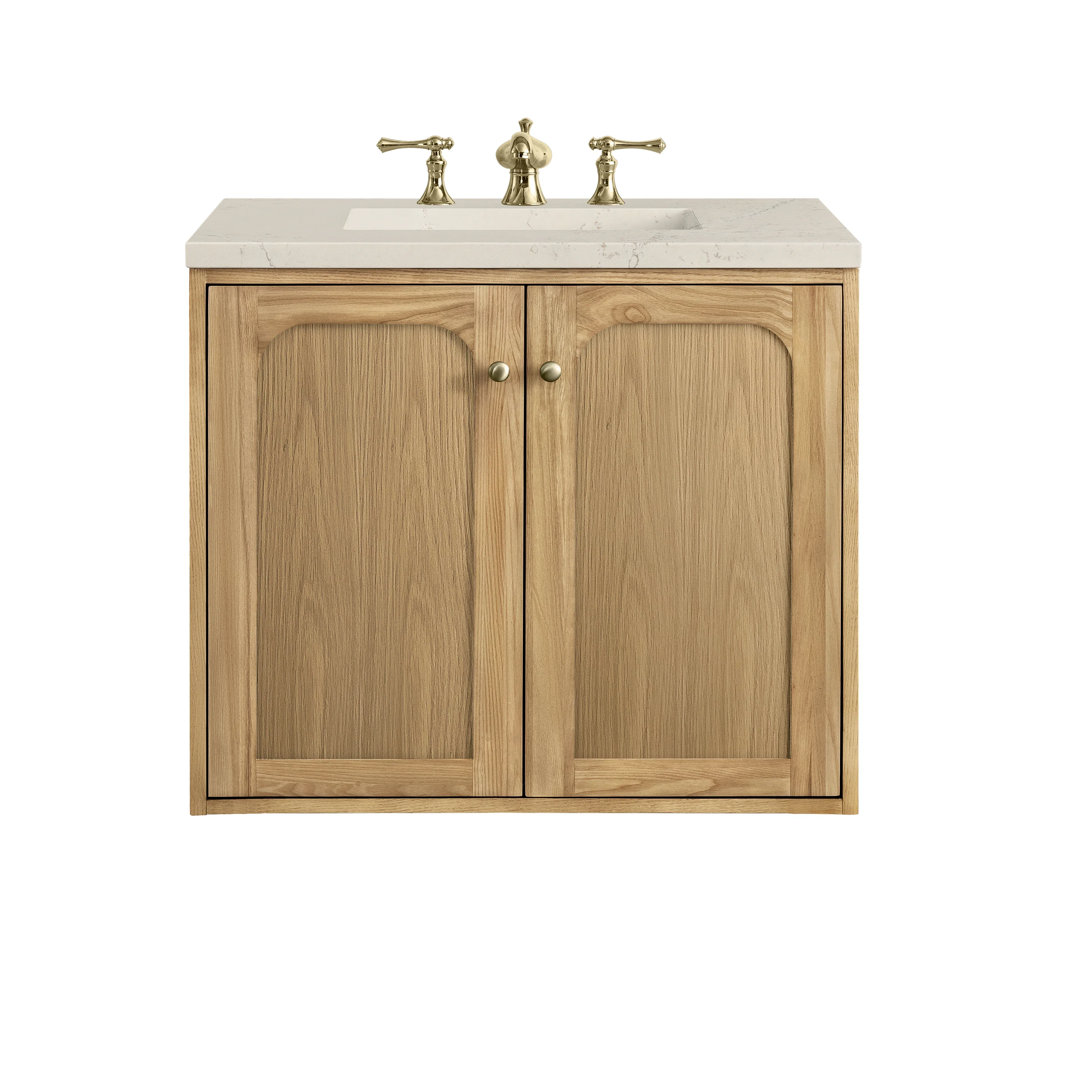 Laurent 30" Single Vanity, Light Natural Oak, w/ 3 CM Siberian Silestone Top