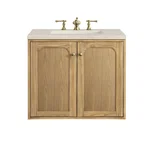 Laurent 30" Single Vanity, Light Natural Oak, w/ 3 CM Siberian Silestone Top